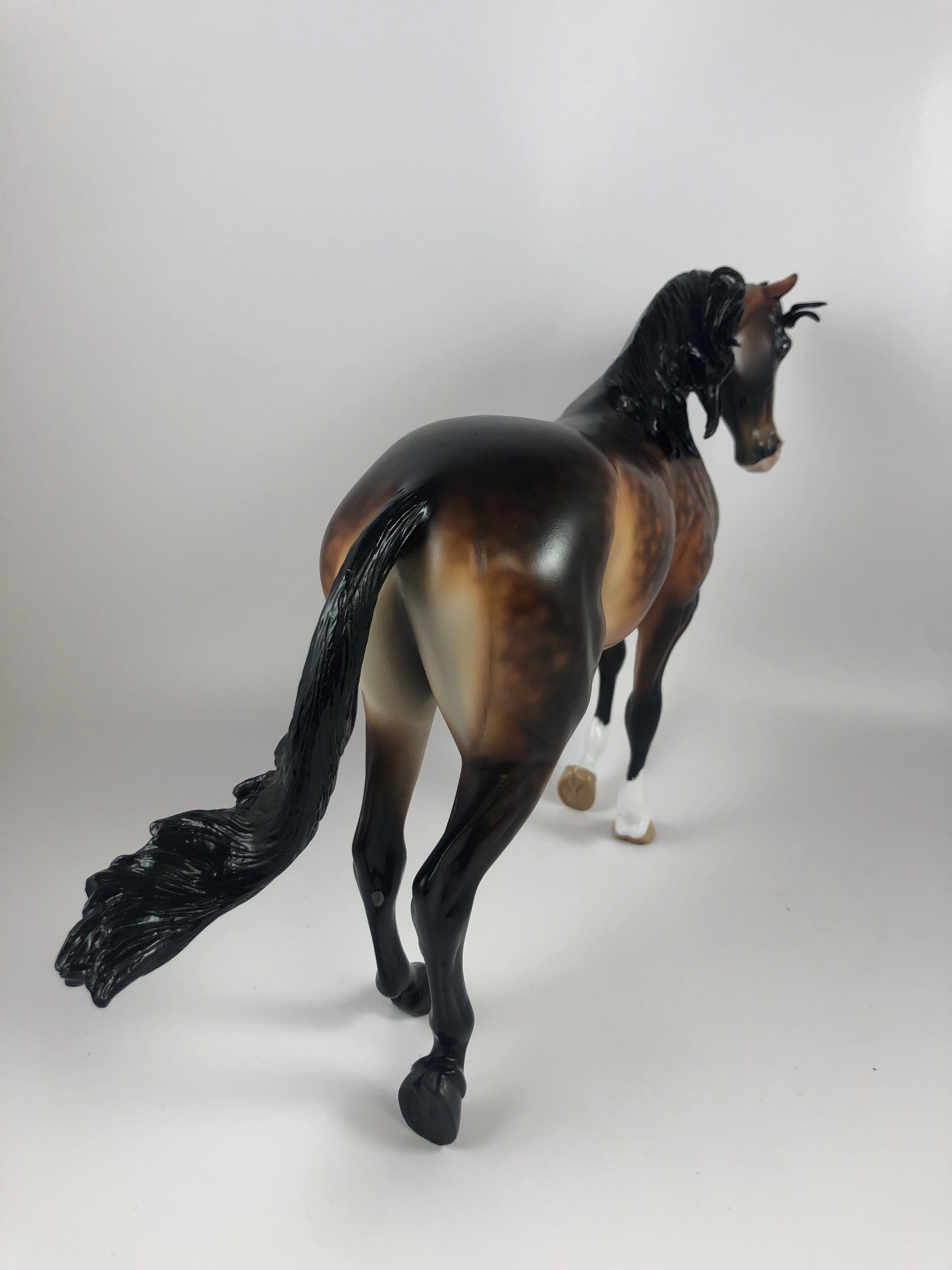 BOOGEYMAN -OOAK DAPPLE BAY CM THOROUGHBRED MODEL HORSE BY SHERYL LEISURE LHS 2019