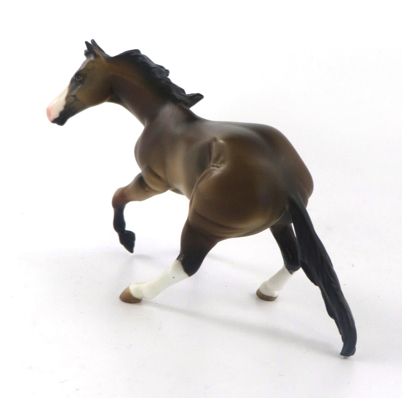 BOOT&#39;S SCOOTIN&#39;-OOAK DARK BUCKSKIN CUTTER CHIP MODEL HORSE 12/18/19