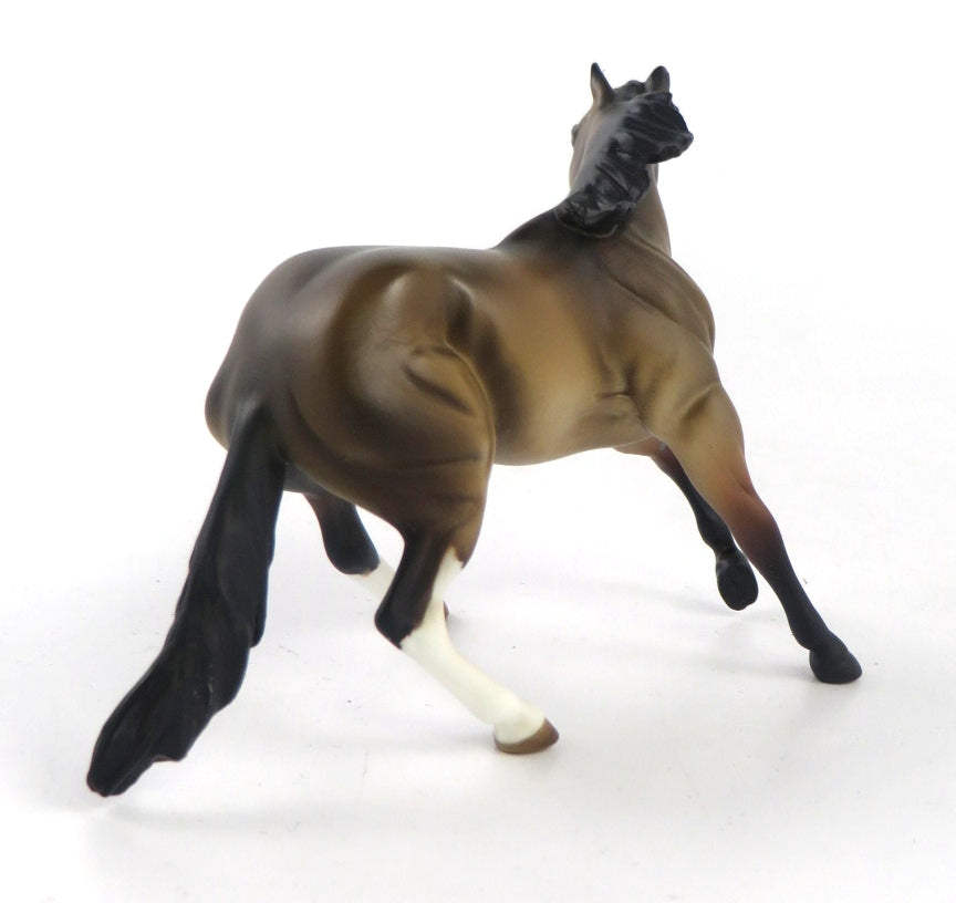 BOOT&#39;S SCOOTIN&#39;-OOAK DARK BUCKSKIN CUTTER CHIP MODEL HORSE 12/18/19