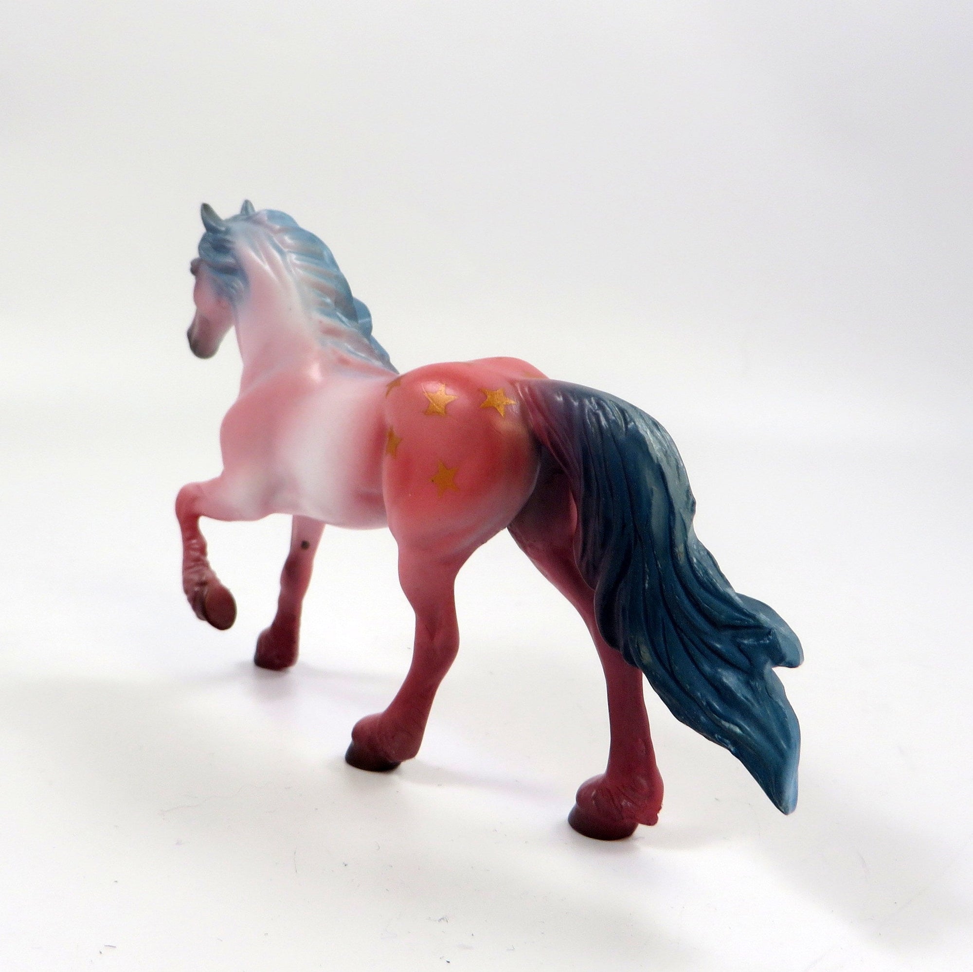 BRAVE-OOAK " 4TH OF JULY" DECORATOR FRIESIAN CHIP MODEL HORSE 5-31-19