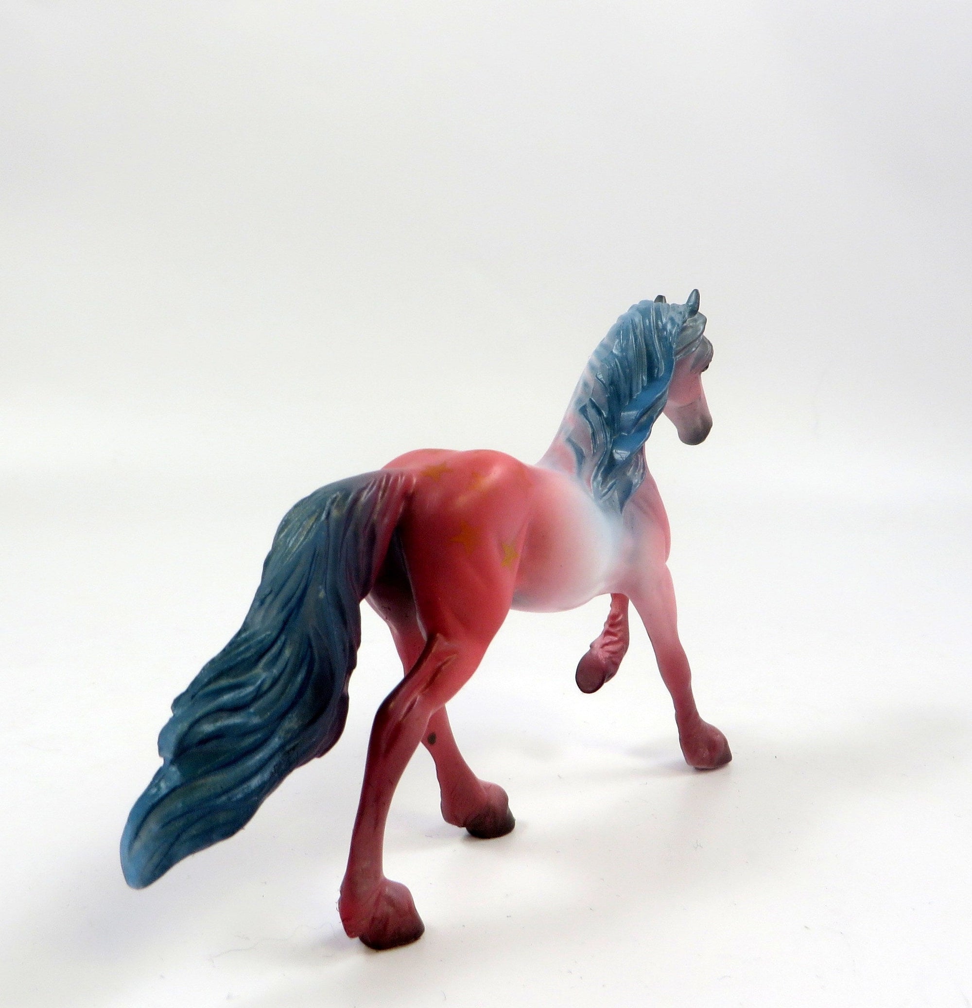 BRAVE-OOAK " 4TH OF JULY" DECORATOR FRIESIAN CHIP MODEL HORSE 5-31-19