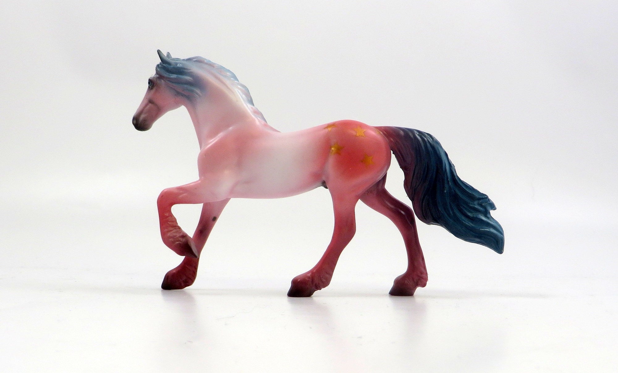 BRAVE-OOAK " 4TH OF JULY" DECORATOR FRIESIAN CHIP MODEL HORSE 5-31-19