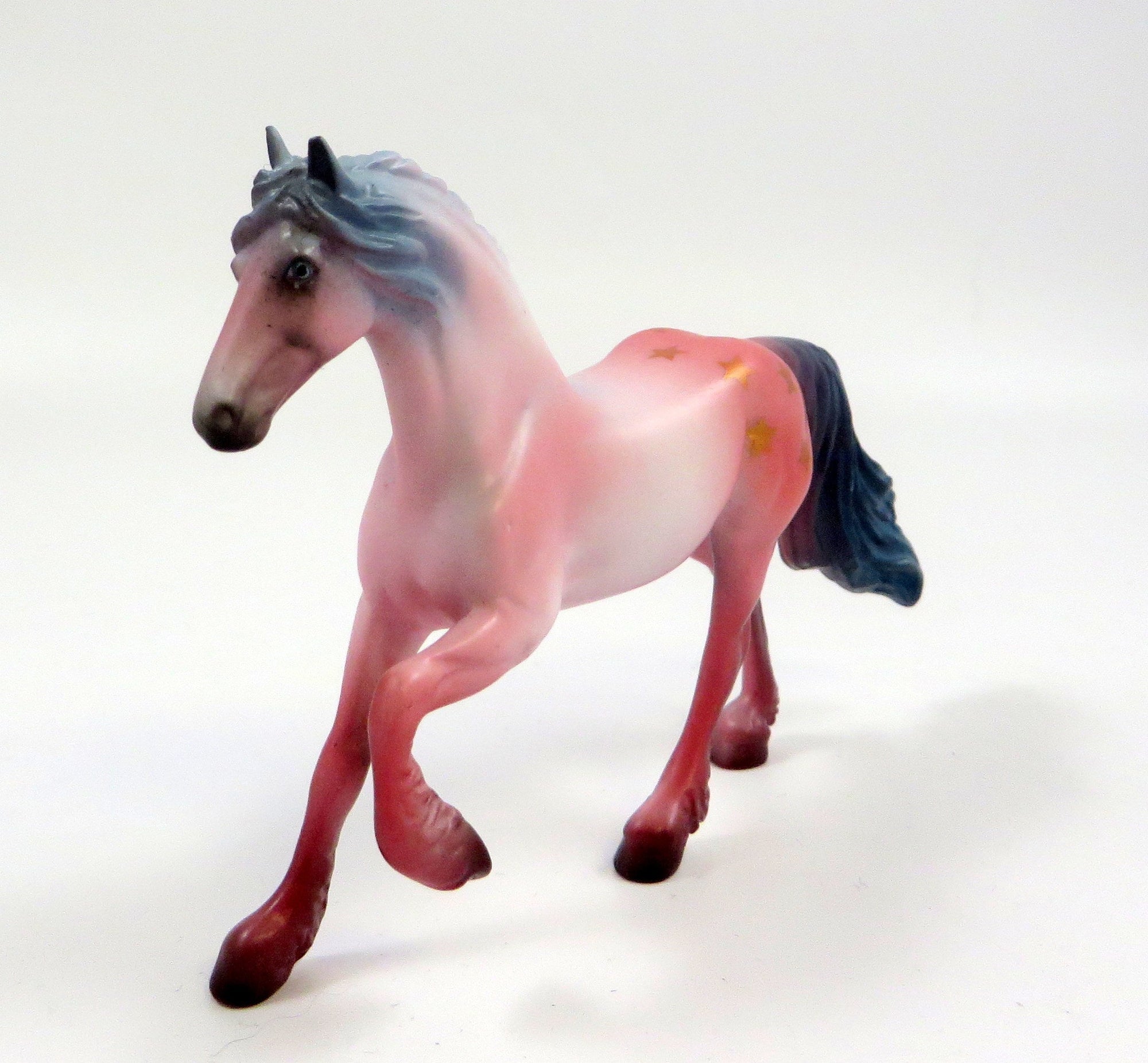 BRAVE-OOAK " 4TH OF JULY" DECORATOR FRIESIAN CHIP MODEL HORSE 5-31-19