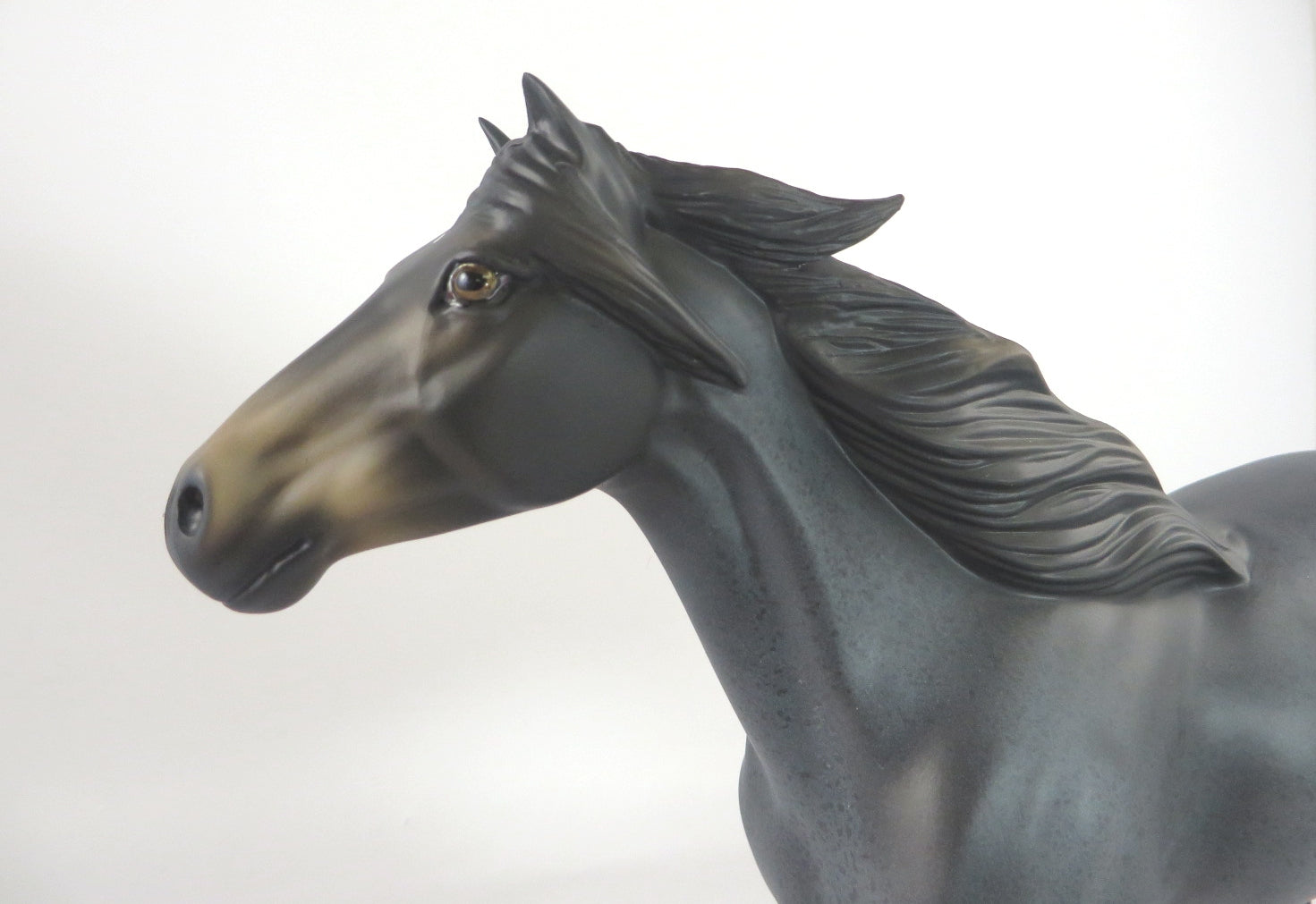 BRAVE NIGHT-OOAK BLUE ROAN SPANISH MUSTANG MODEL HORSE BY AUDREY DIXON WHS19