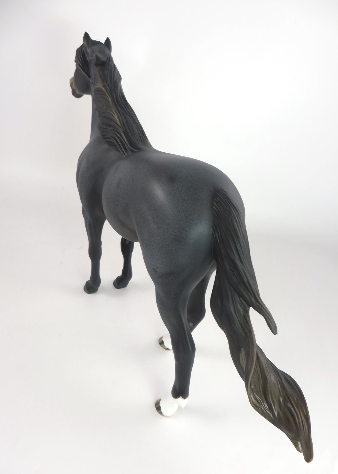 BRAVE NIGHT-OOAK BLUE ROAN SPANISH MUSTANG MODEL HORSE BY AUDREY DIXON WHS19