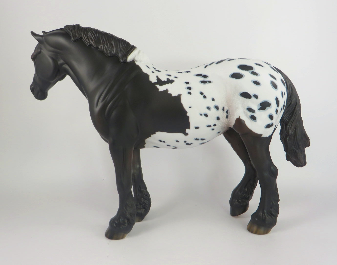 BRIGHT CANDLES-OOAK HEAVY DRAFT APPALOOSA MODEL HORSE WHS 19