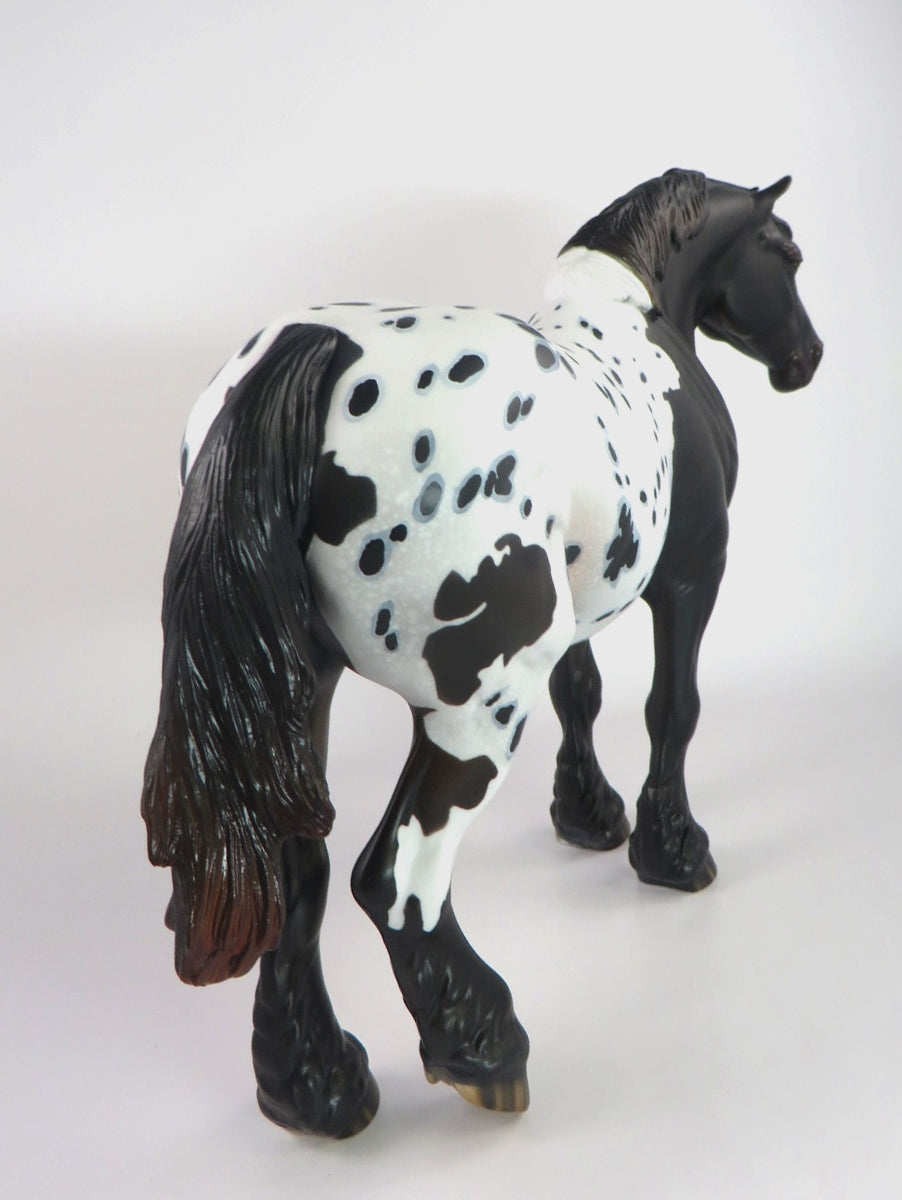 BRIGHT CANDLES-OOAK HEAVY DRAFT APPALOOSA MODEL HORSE WHS 19