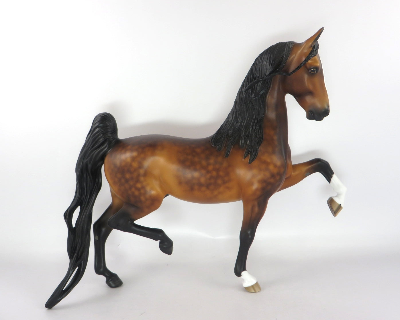 BRIGHT COPPER - DAPPLE BAY SADDLEBRED MODEL HORSE BY SHERYL LEISURE WHS19
