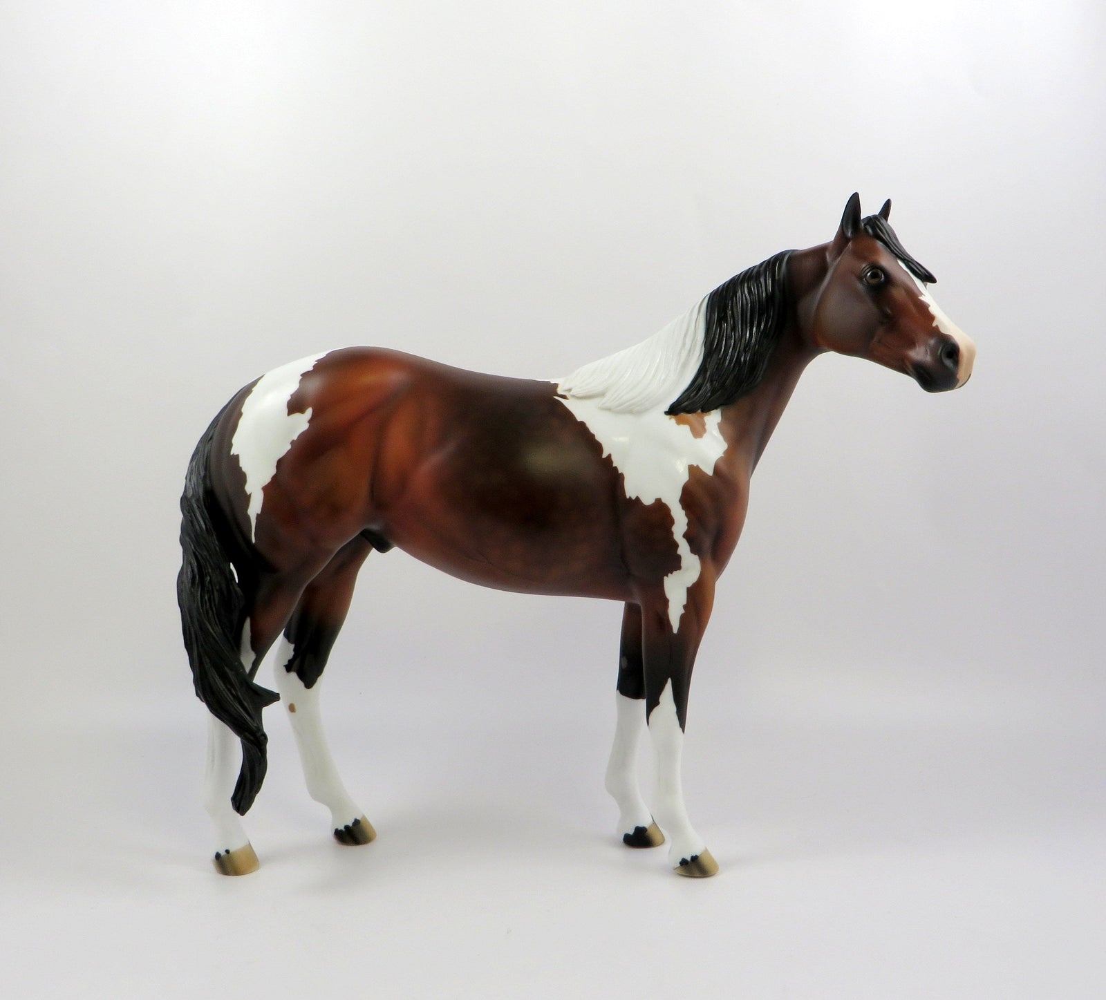 BUCKINGHAM-OOAK DAPPLE BAY PAINT ISH MODEL HORSE EQ 19