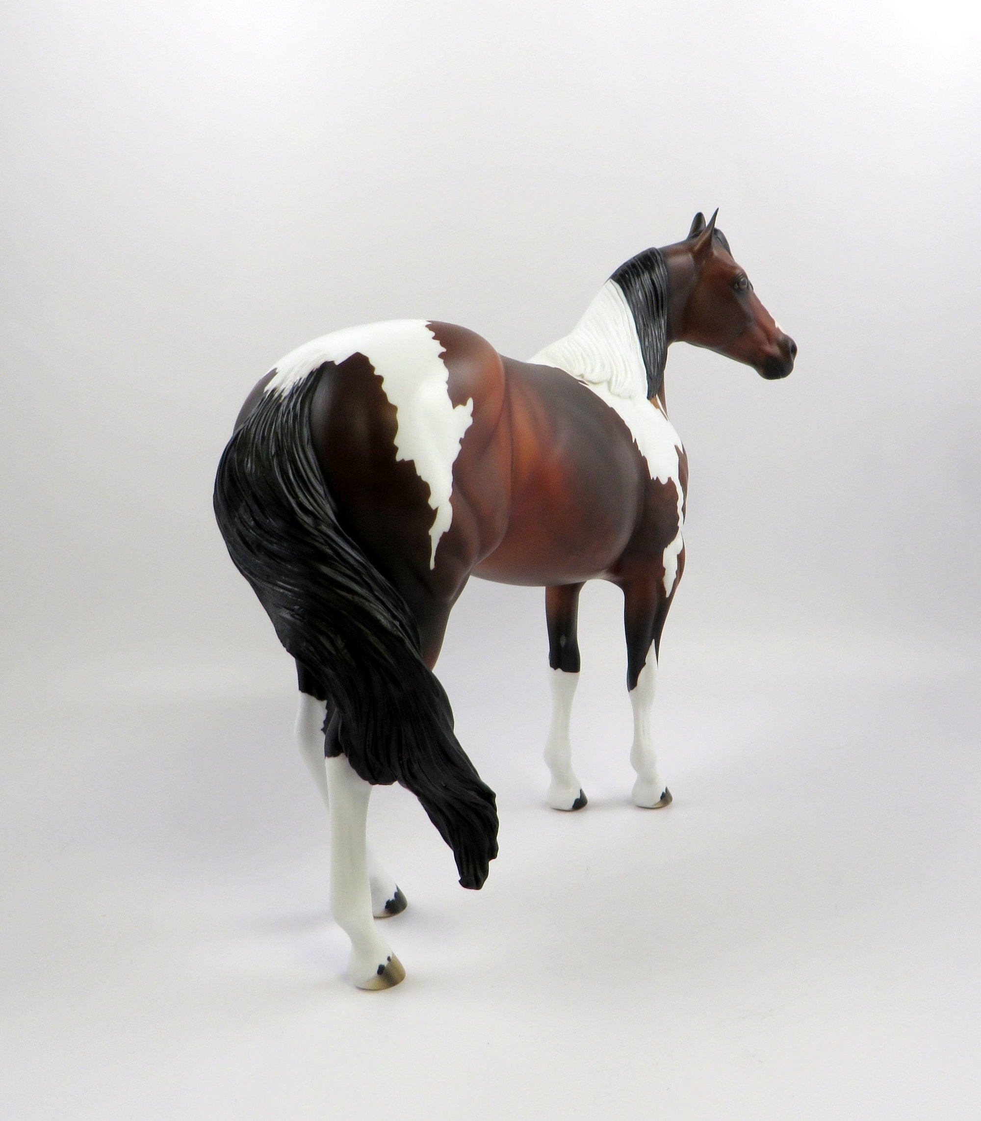 BUCKINGHAM-OOAK DAPPLE BAY PAINT ISH MODEL HORSE EQ 19