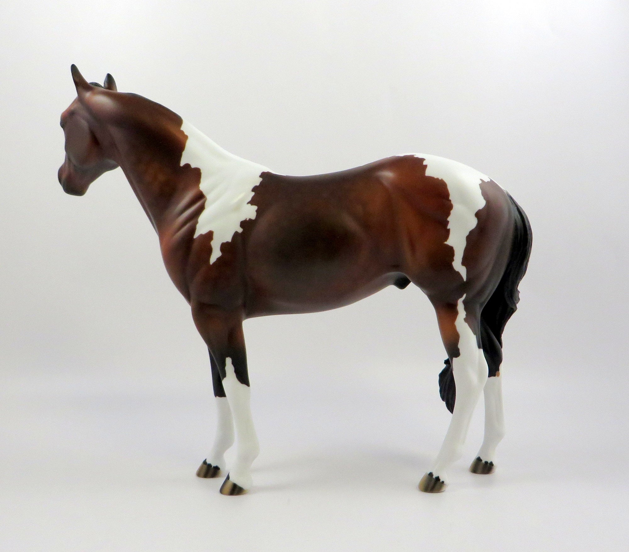 BUCKINGHAM-OOAK DAPPLE BAY PAINT ISH MODEL HORSE EQ 19