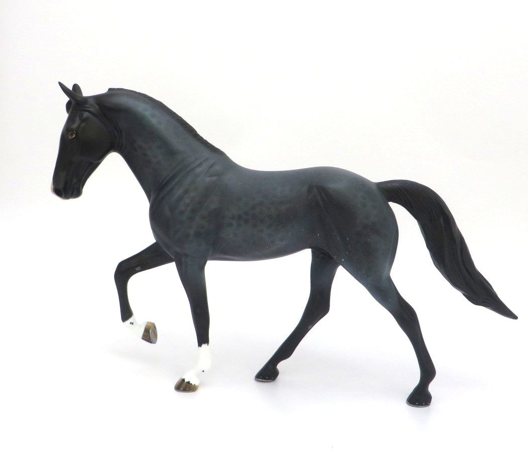 BULL MAKER-OOAK REVERSE DAPPLE BLUE ROAN TENNESSEE WALKER BY AUDREY DIXON 2/28/20