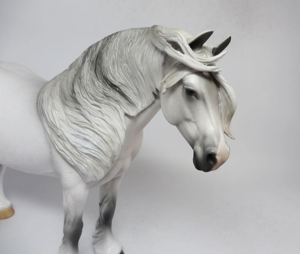 BORN TO PLAY - LE-15 FLEA BITTEN GREY HEAVY DRAFT MARE CUSTOM BY AUDREY DIXON SB19