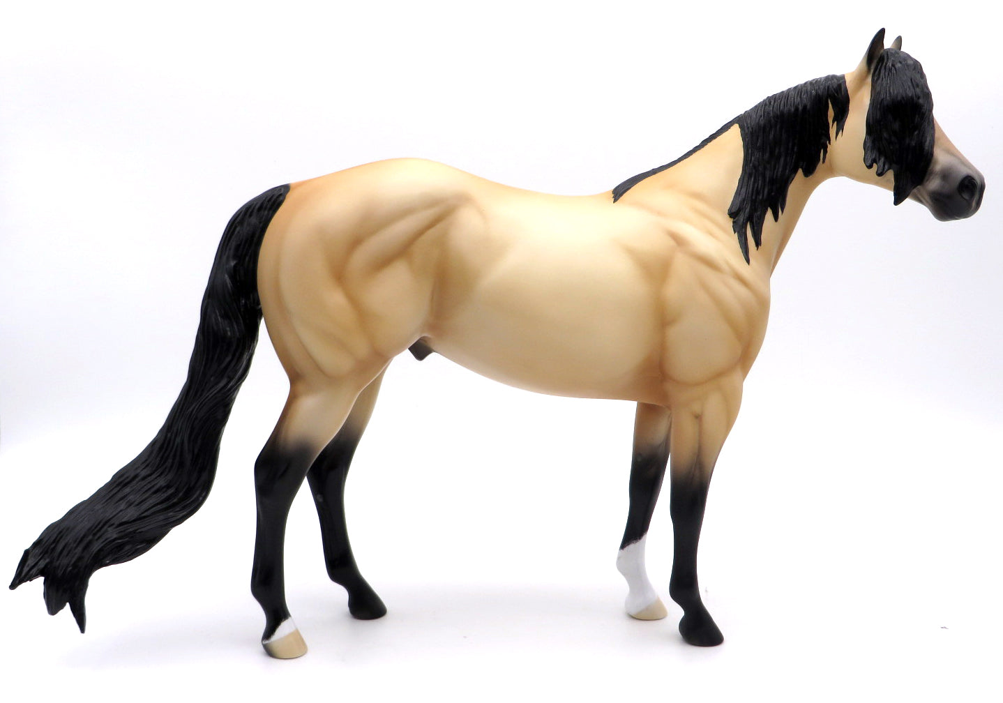 By the Fireside-OOAK Buckskin ISH painted by Ellen  12/2/21