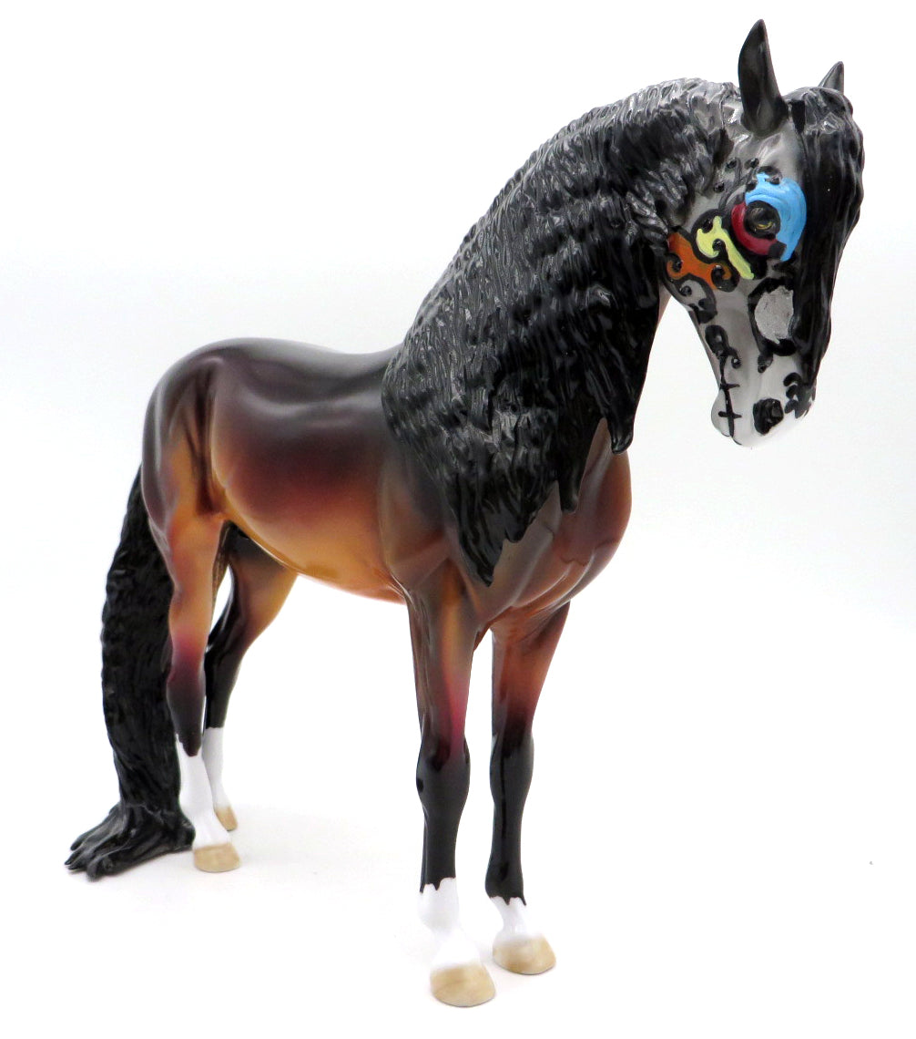 Calavera OOAK Sugar Skull Andalusian Painted by Dawn Quick MM 21