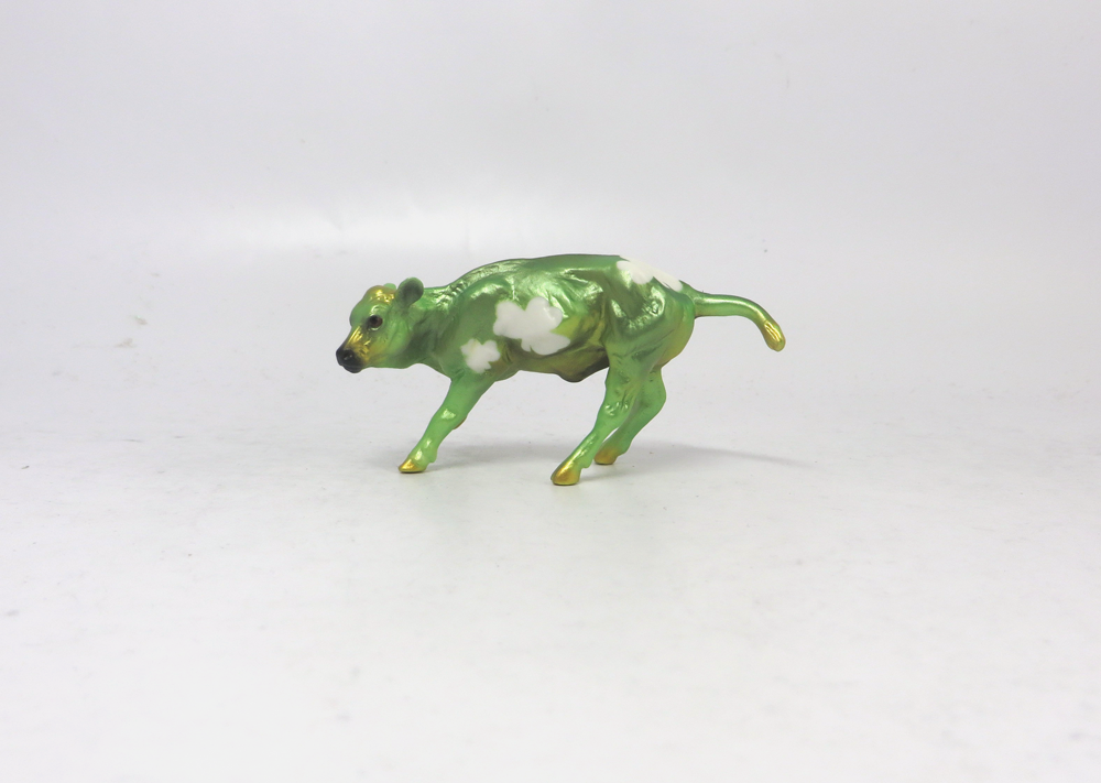 GOOD LUCK   --- OOAK CUTTER AND CALF  CHIP ST. PATRICKS DAY DECORATOR BY MISSY FOX 2-25-19