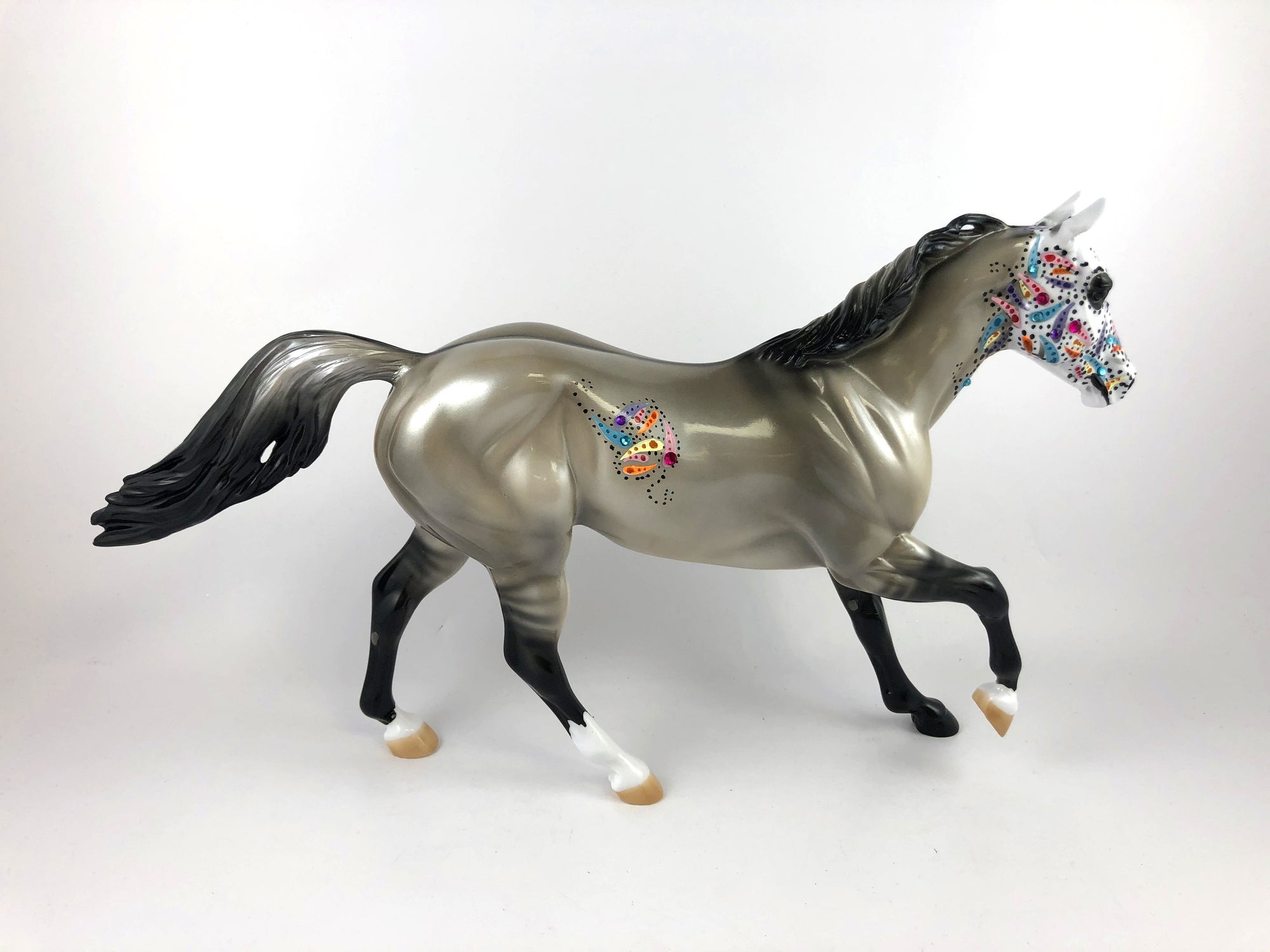 CALIPI -OOAK DUN SUGAR SKULL FQH BY DAWN QUICK MM19