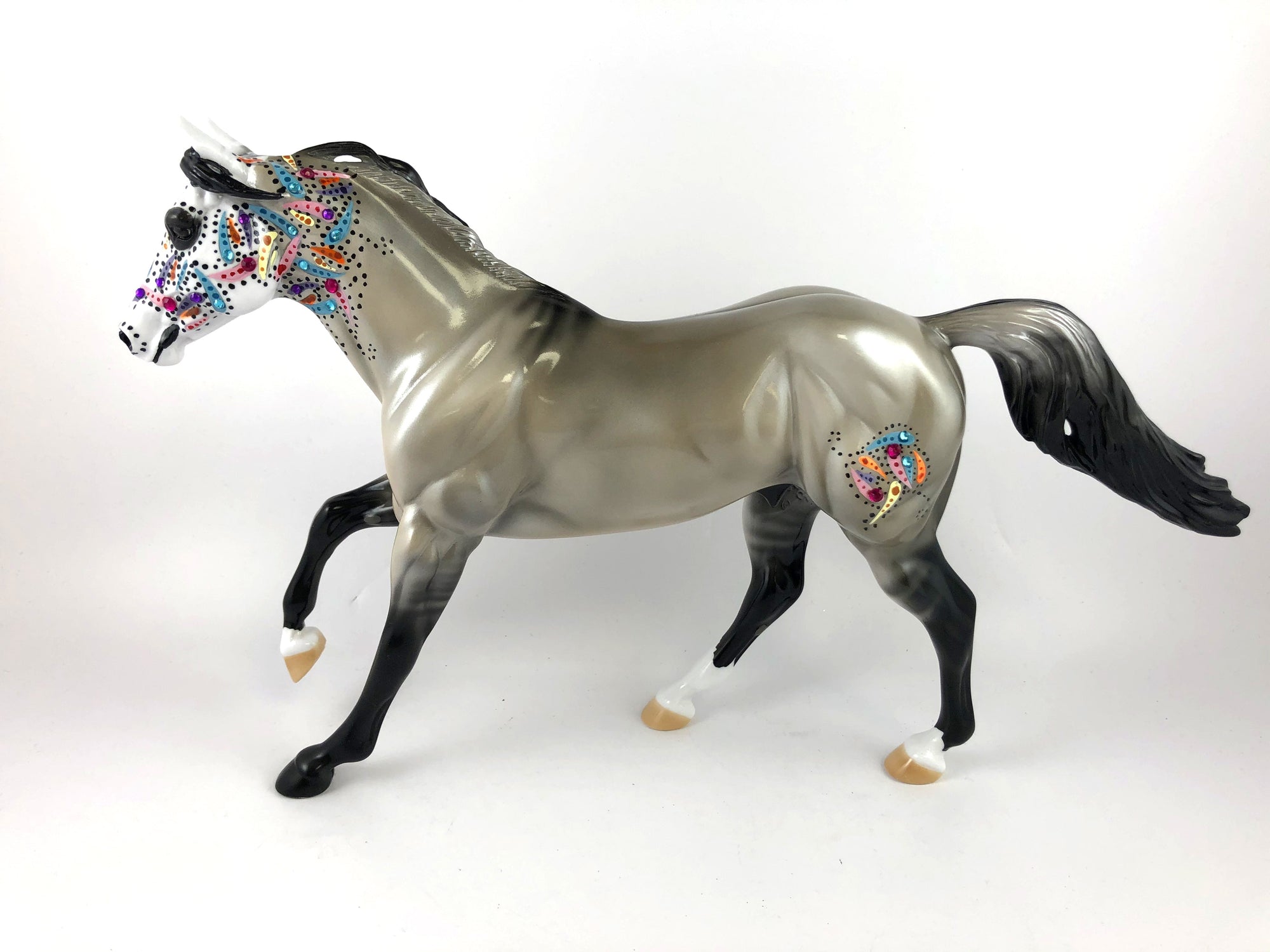 CALIPI -OOAK DUN SUGAR SKULL FQH BY DAWN QUICK MM19