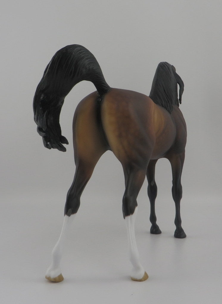CASEIN-OOAK DAPPLE BAY ARABIAN MODEL HORSE EQ 2020