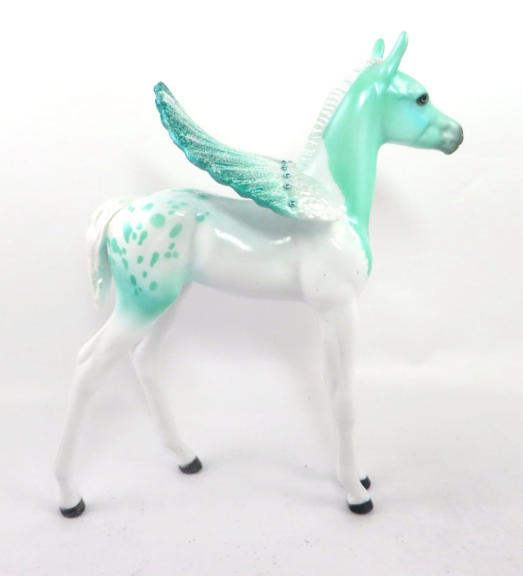 CASSIEL- OOAK SEA GLASS PINTALOOSA CUSTOM ARABIAN FOAL MODEL HORSE 1/8/2020