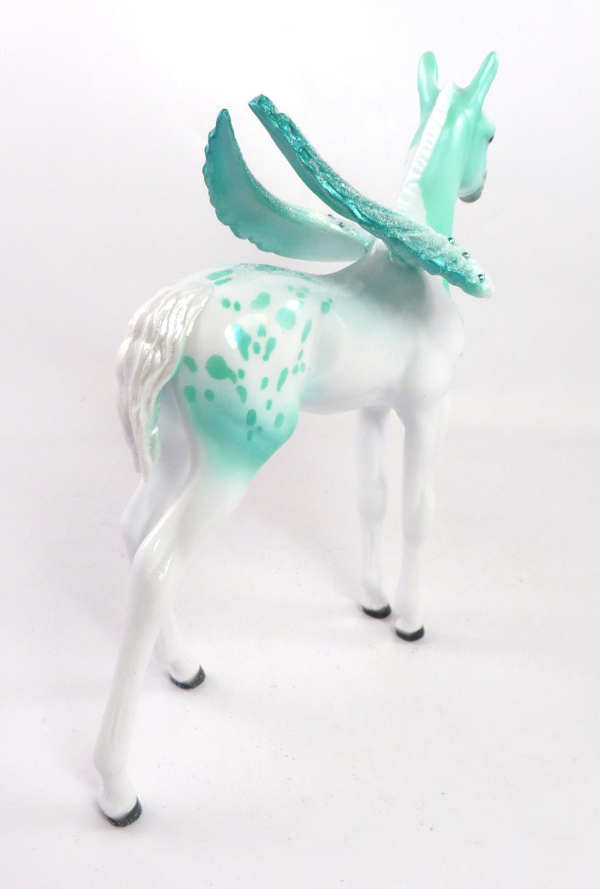 CASSIEL- OOAK SEA GLASS PINTALOOSA CUSTOM ARABIAN FOAL MODEL HORSE 1/8/2020