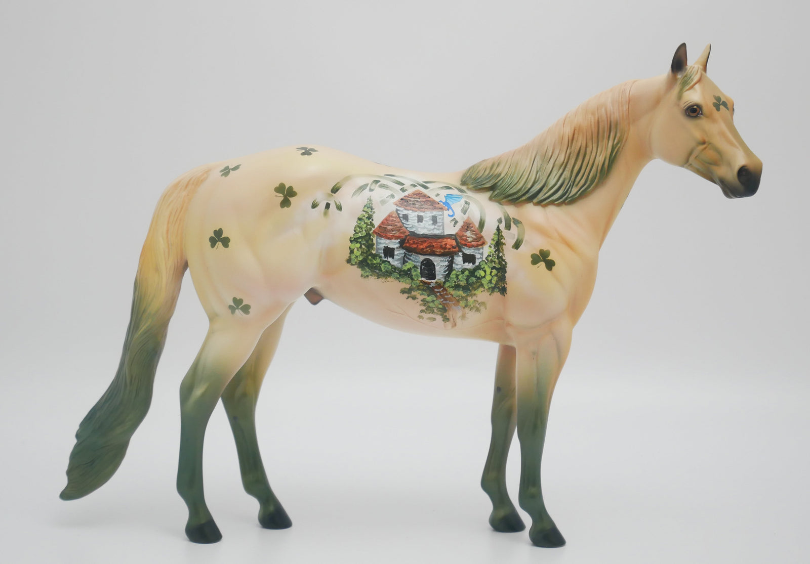 CELTIC CHARM - OOAK CELTIC CASTLE WITH DRAGONS ISH MODEL HORSE 3/13/20