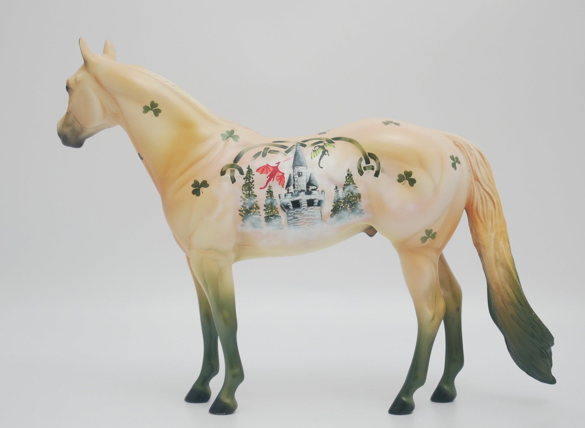 CELTIC CHARM - OOAK CELTIC CASTLE WITH DRAGONS ISH MODEL HORSE 3/13/20