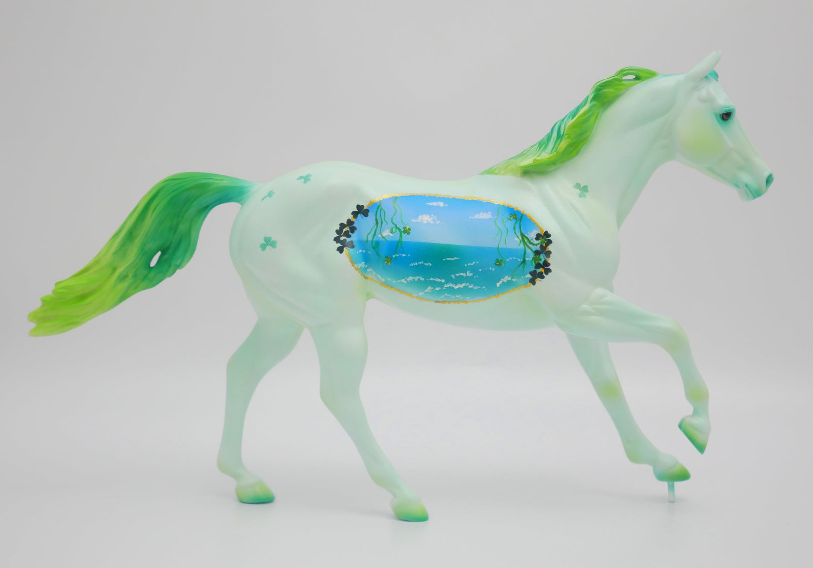 CELTIC SUN -OOAK ST. PACTRICKS DECORATOR FQH MODEL HORSE BY DAWN QUICK 3/13/20