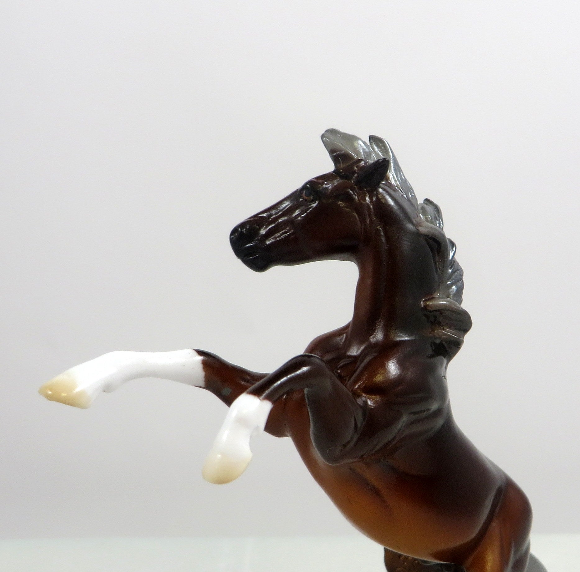 CERDIC-OOAK SILVER BAY REARING CHIP MODEL HORSE EQ 19