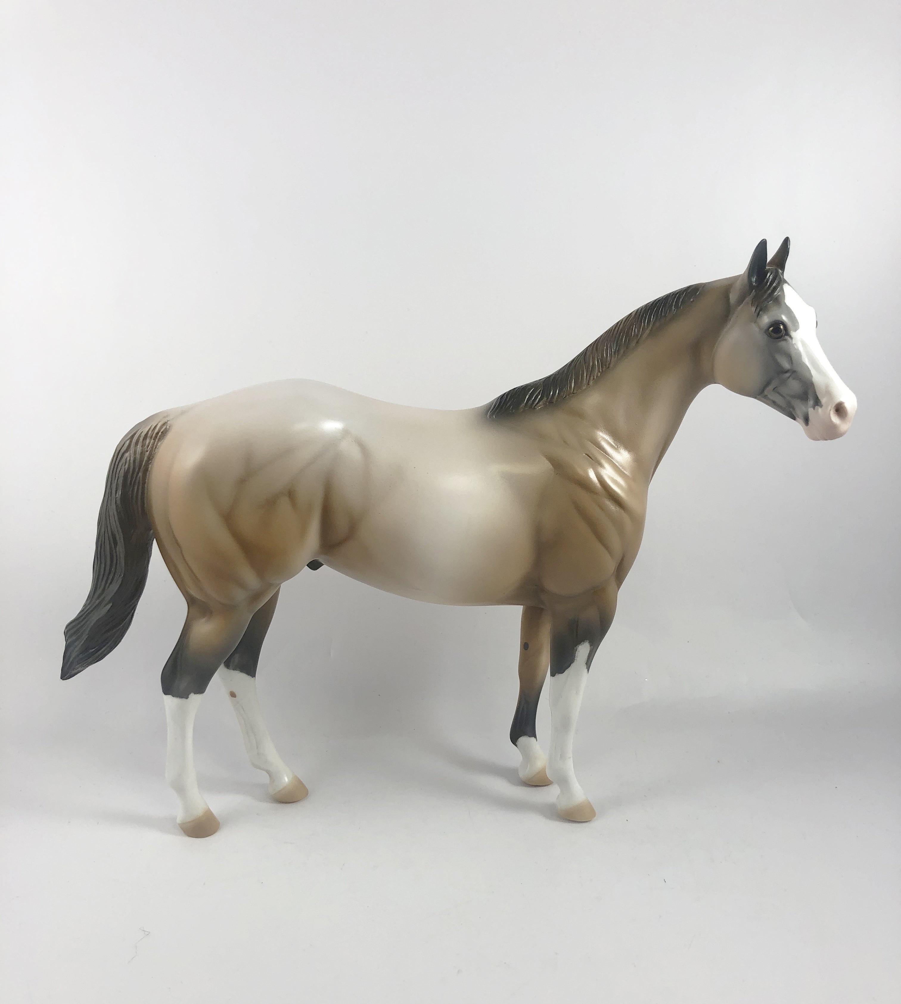 PUMPKIN PI - OOAK CHESTNUT GOING GREY ISH MODEL HORSE BY AL KATT MM 19