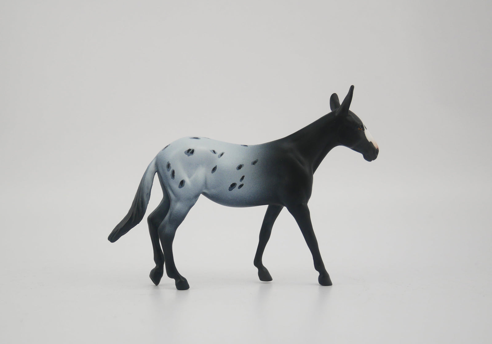 CHARCOAL-OOAK APPALOOSA MULE CHIP BY KAYLA