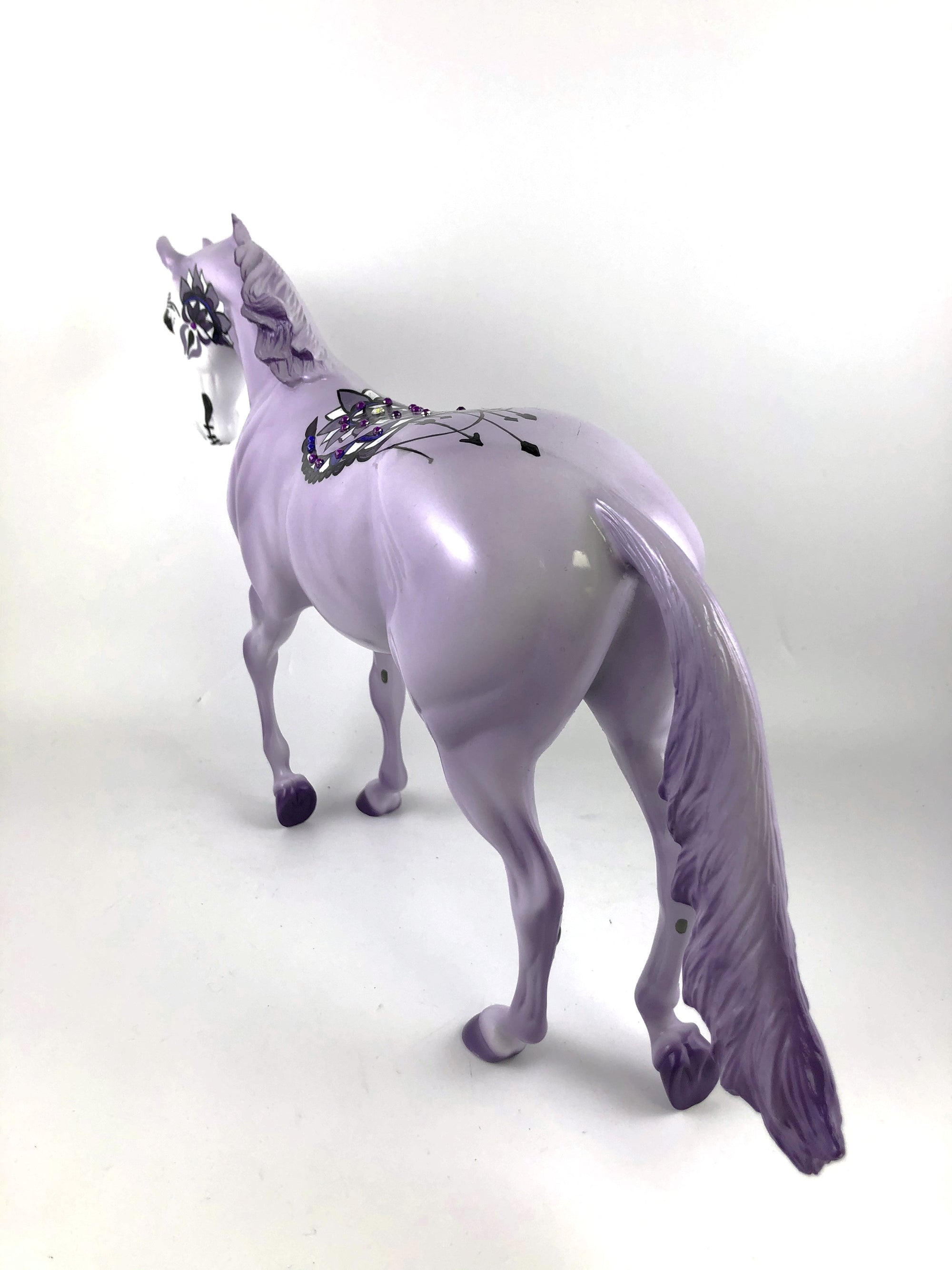 CHENOO-OOAK LIGHT PURPLE SUGAR SKULL TB DECORATOR BY DAWN QUICK MM19