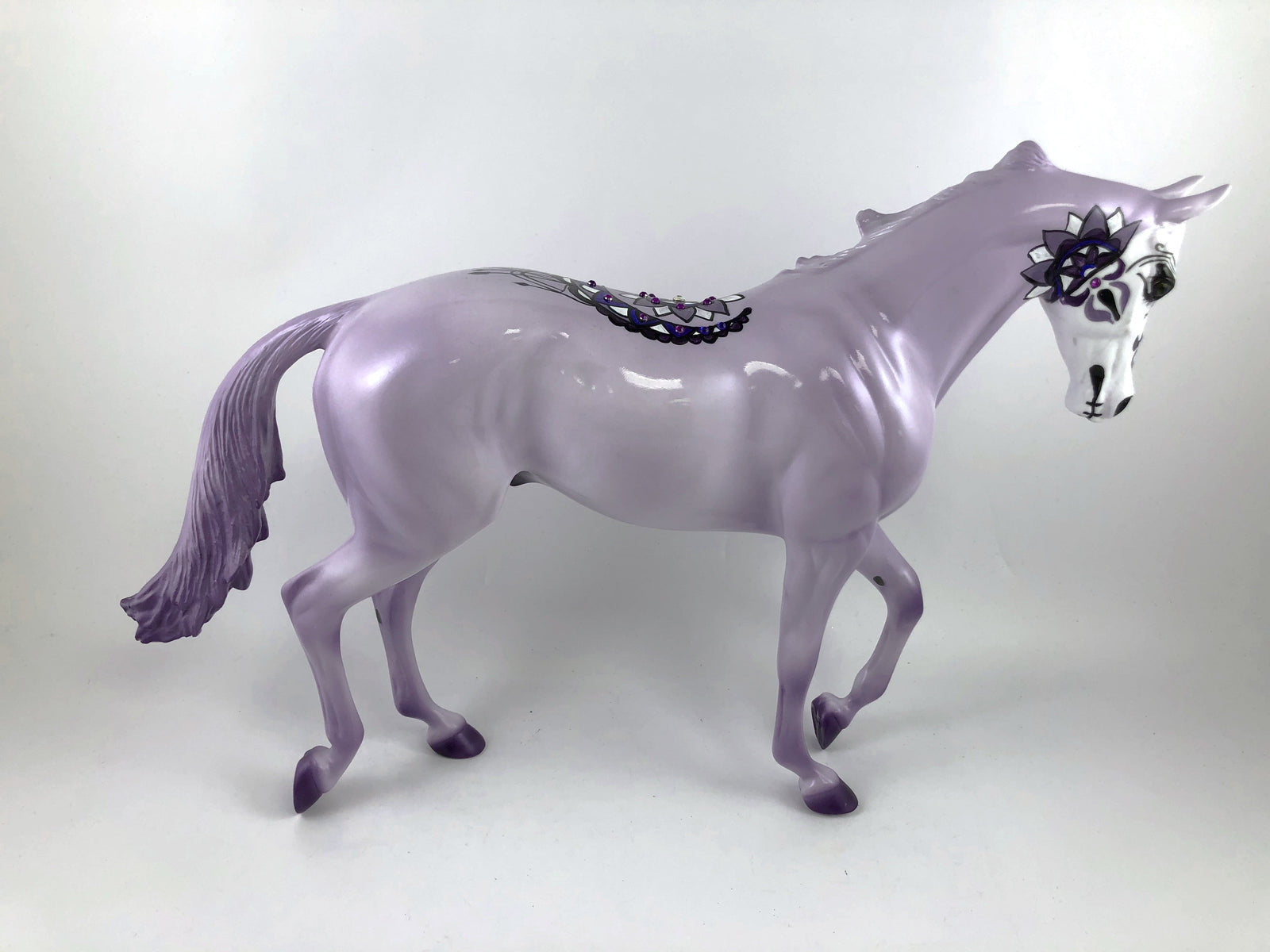 CHENOO-OOAK LIGHT PURPLE SUGAR SKULL TB DECORATOR BY DAWN QUICK MM19