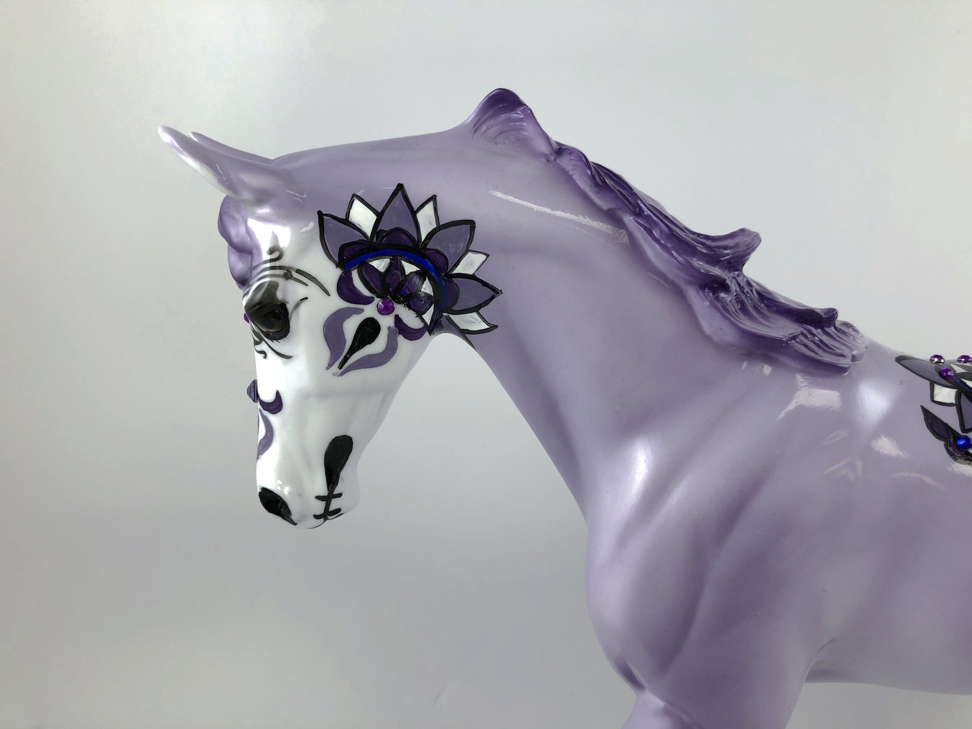 CHENOO-OOAK LIGHT PURPLE SUGAR SKULL TB DECORATOR BY DAWN QUICK MM19