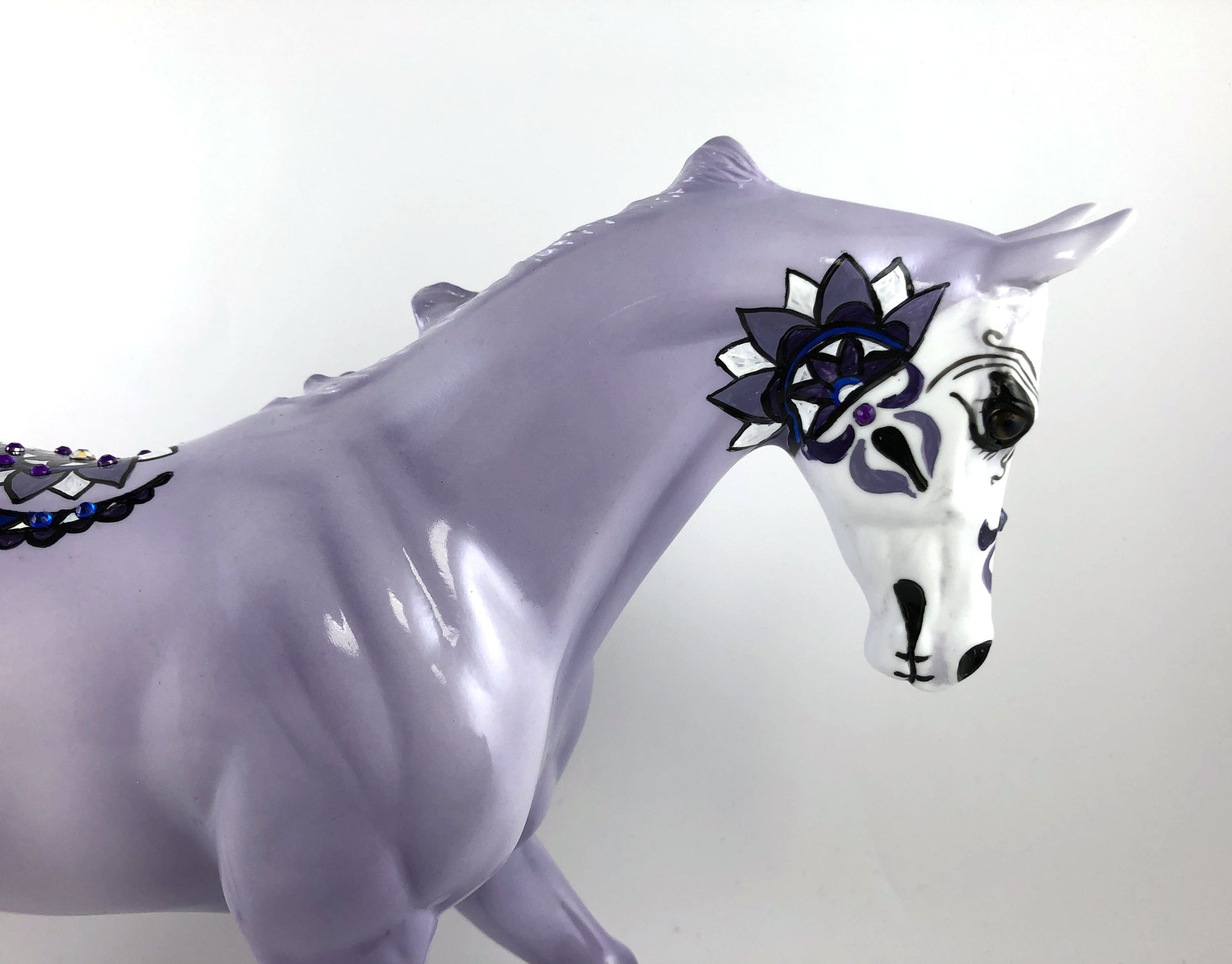 CHENOO-OOAK LIGHT PURPLE SUGAR SKULL TB DECORATOR BY DAWN QUICK MM19