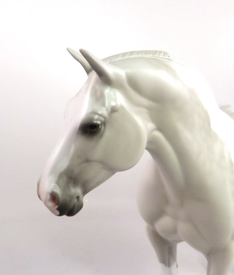 CHICK FLICKS-OOAK DAPPLE GREY PINTO MODEL HORSE PJ 2020