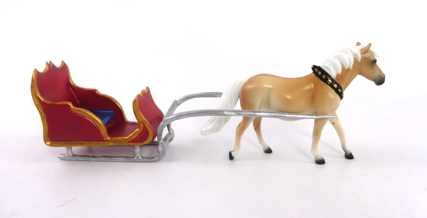 NOEL IT ALL - OOAK CHRISTMAS DECORATOR PONY CHIP WITH SLEIGH BY AUDREY DIXON WHS19