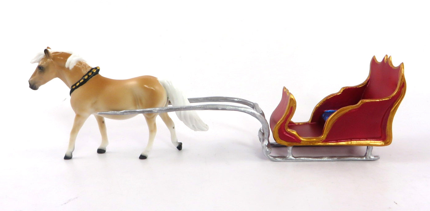 NOEL IT ALL - OOAK CHRISTMAS DECORATOR PONY CHIP WITH SLEIGH BY AUDREY DIXON WHS19