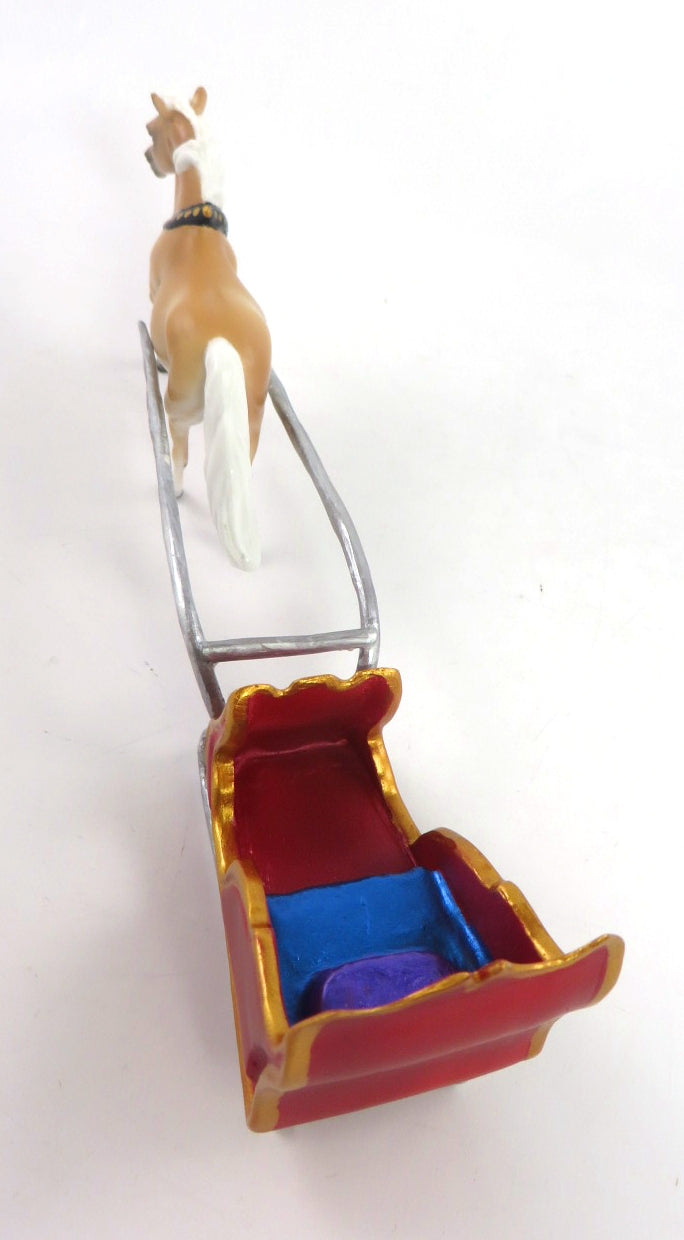 NOEL IT ALL - OOAK CHRISTMAS DECORATOR PONY CHIP WITH SLEIGH BY AUDREY DIXON WHS19