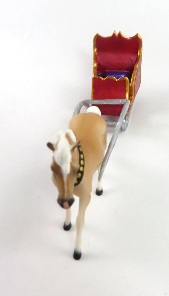 NOEL IT ALL - OOAK CHRISTMAS DECORATOR PONY CHIP WITH SLEIGH BY AUDREY DIXON WHS19