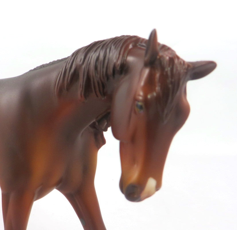 CHOCOLATE CAKE-OOAK CHESTNUT PINTO WARMBLOOD PEBBLES MODEL HORSE 12/27/19