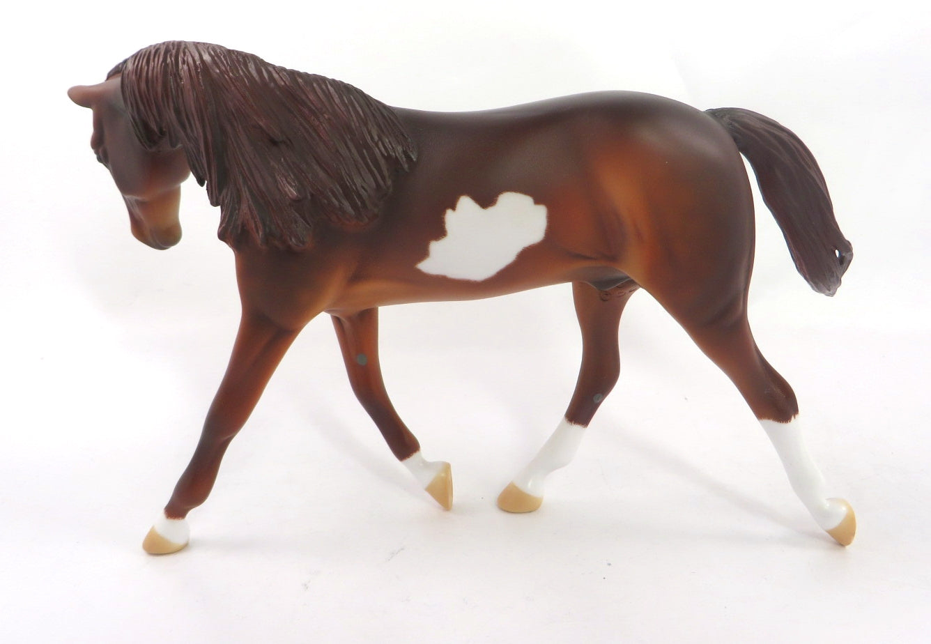 CHOCOLATE CAKE-OOAK CHESTNUT PINTO WARMBLOOD PEBBLES MODEL HORSE 12/27/19