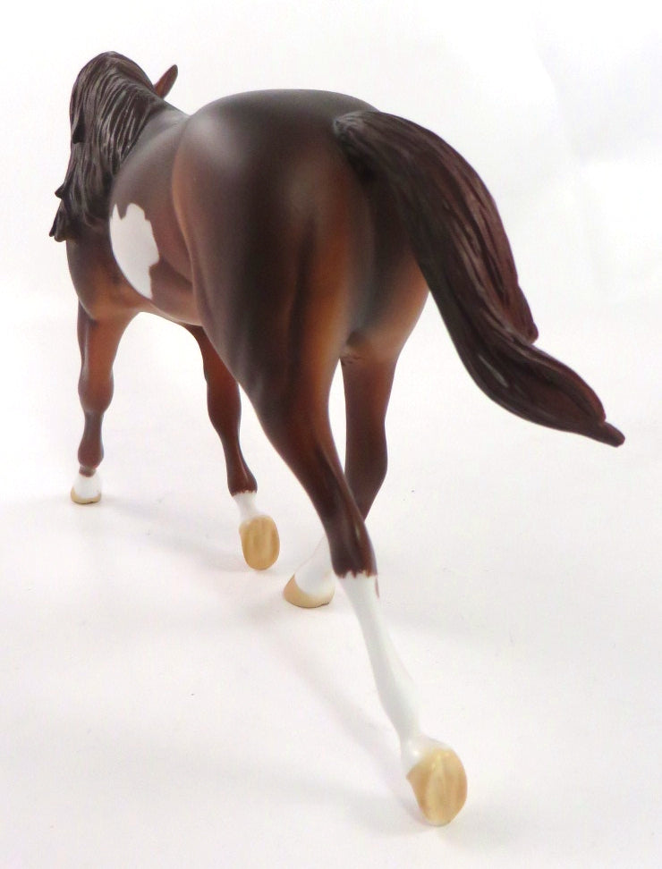 CHOCOLATE CAKE-OOAK CHESTNUT PINTO WARMBLOOD PEBBLES MODEL HORSE 12/27/19