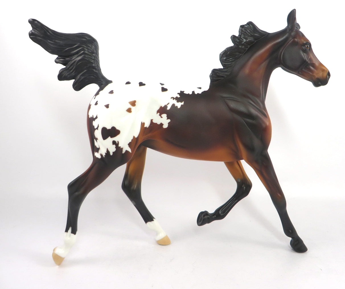 CHOCOLATE DROP-OOAK BAY APPALOOSA YEARLING MODEL HORSE SB20