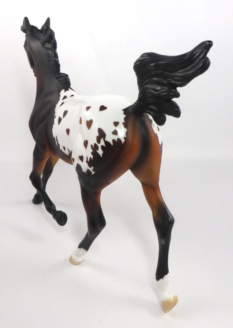 CHOCOLATE DROP-OOAK BAY APPALOOSA YEARLING MODEL HORSE SB20