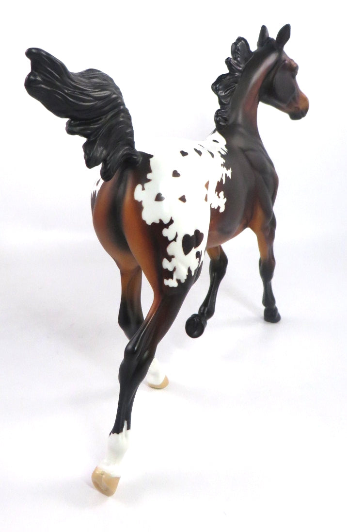 CHOCOLATE DROP-OOAK BAY APPALOOSA YEARLING MODEL HORSE SB20