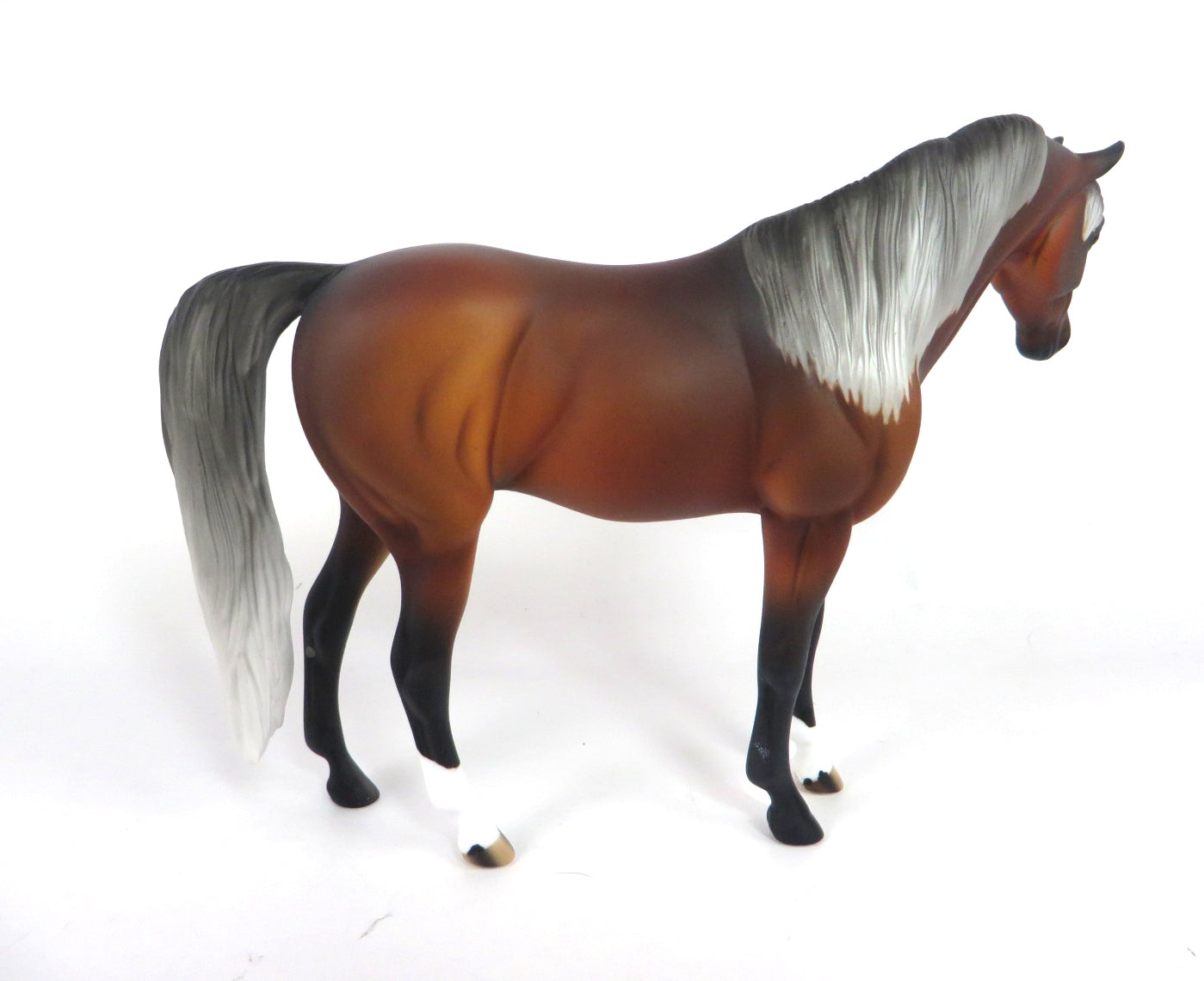 CHRISTMAS CAROL-OOAK SILVER BAY ARABIAN MARE PEBBLE MODEL HORSE WHS19