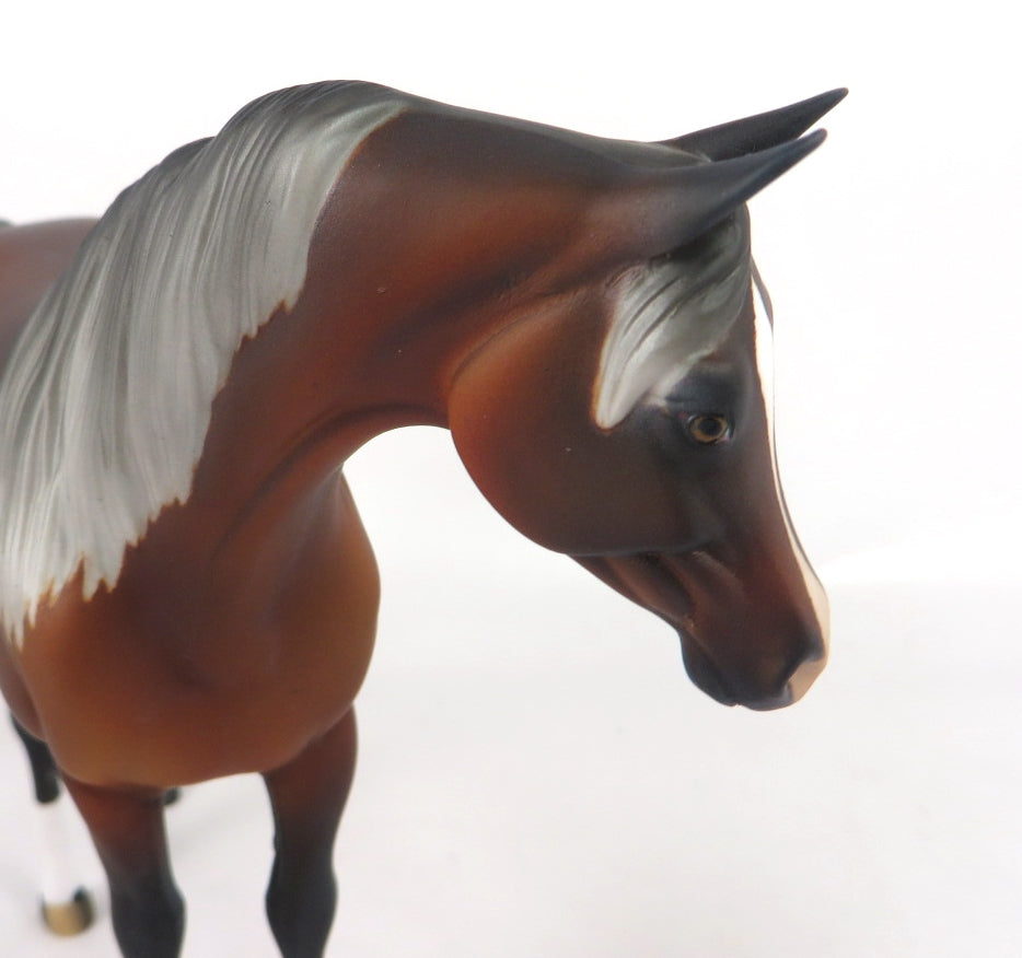CHRISTMAS CAROL-OOAK SILVER BAY ARABIAN MARE PEBBLE MODEL HORSE WHS19