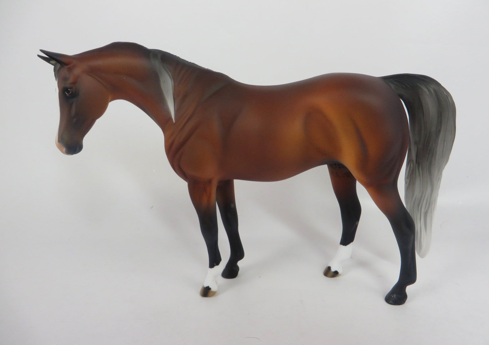 CHRISTMAS CAROL-OOAK SILVER BAY ARABIAN MARE PEBBLE MODEL HORSE WHS19