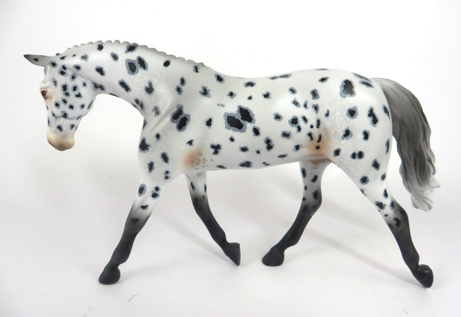 CHRISTMAS GIFT-OOAK SPOTTED APPY WARMBLOOD PEBBLE MODEL HORSE BY KAYLA WESSE WHS 19